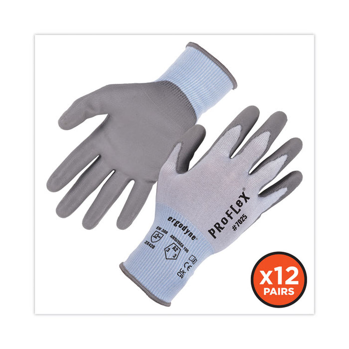 ProFlex 7025 ANSI A2 PU Coated CR Gloves, EN388: 2X42B, 9" Long, XX-Large, Blue, 12 Pairs