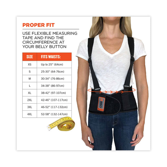 ProFlex 2000SF High-Performance Spandex Back Support Brace, 4X-Large, 52" to 58" Waist, Black