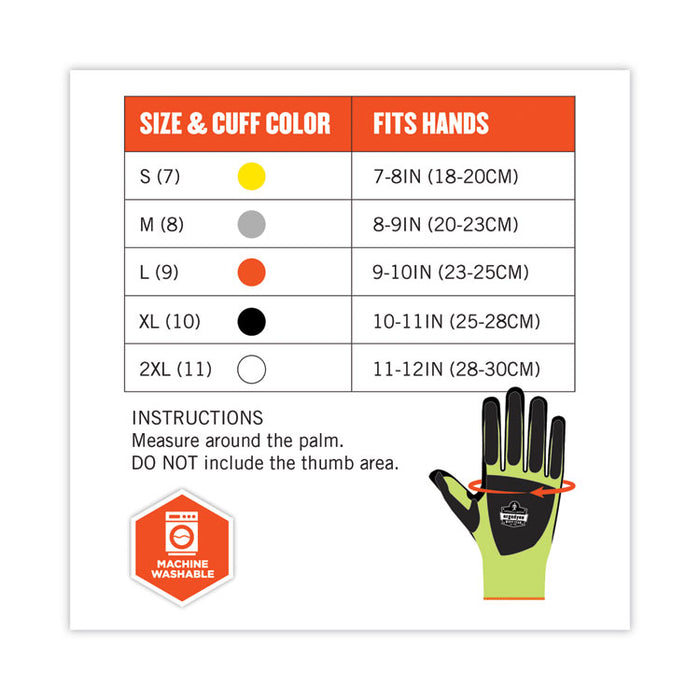ProFlex 7141 ANSI A4 DIR Nitrile-Coated CR Gloves, EN388: 4X42DP, 9" Long, XX-Large, Lime, Pair