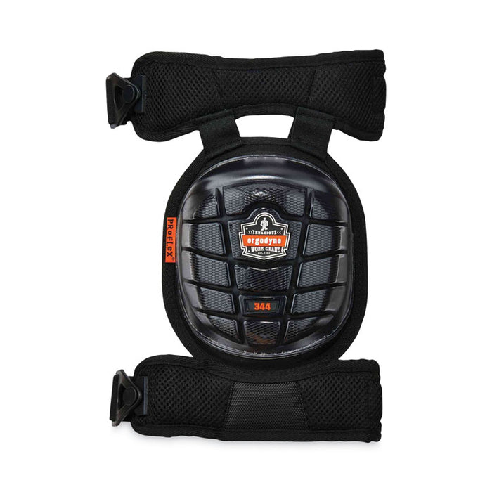 ProFlex 344 Injected Gel Knee Pads With Comfort Straps, Short Cap, Buckle Closure, Black, Pair