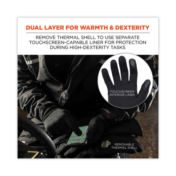 ProFlex 825WP Thermal Waterproof Winter Work Gloves, Small, Black, Pair