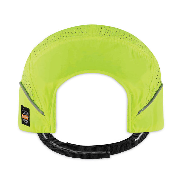 Skullerz 8955 Lightweight Bump Cap Hat, Short Front Brim, XXX-Small to Large (Up to 7.5), 0.01" Insert, Lime