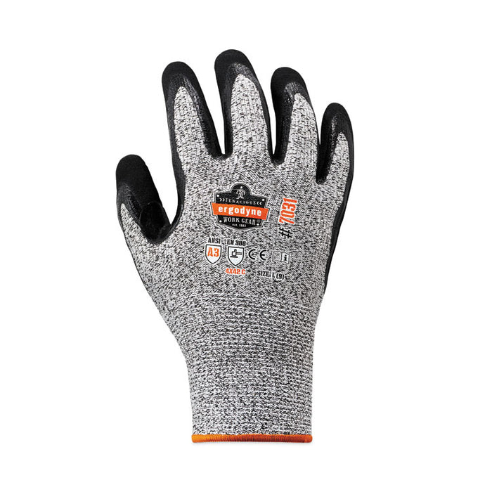 ProFlex 7031 ANSI A3 Nitrile-Coated CR Gloves, EN388: 4X42C, 10" Long, Large, Gray, 144 Pairs/Carton