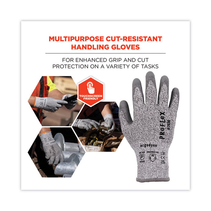 ProFlex 7030 ANSI A3 PU Coated CR Gloves, EN388: 4X42C, 9" Long, Medium, Gray, 12 Pairs