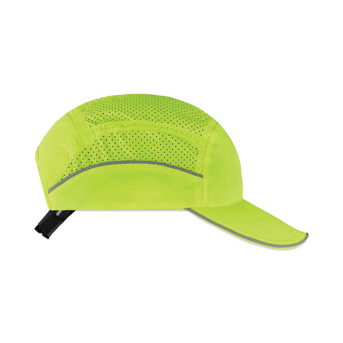 Skullerz 8955 Lightweight Bump Cap Hat, Long Front Brim, XXX-Small to Large (Up to 7.5), 0.01" Insert, Lime