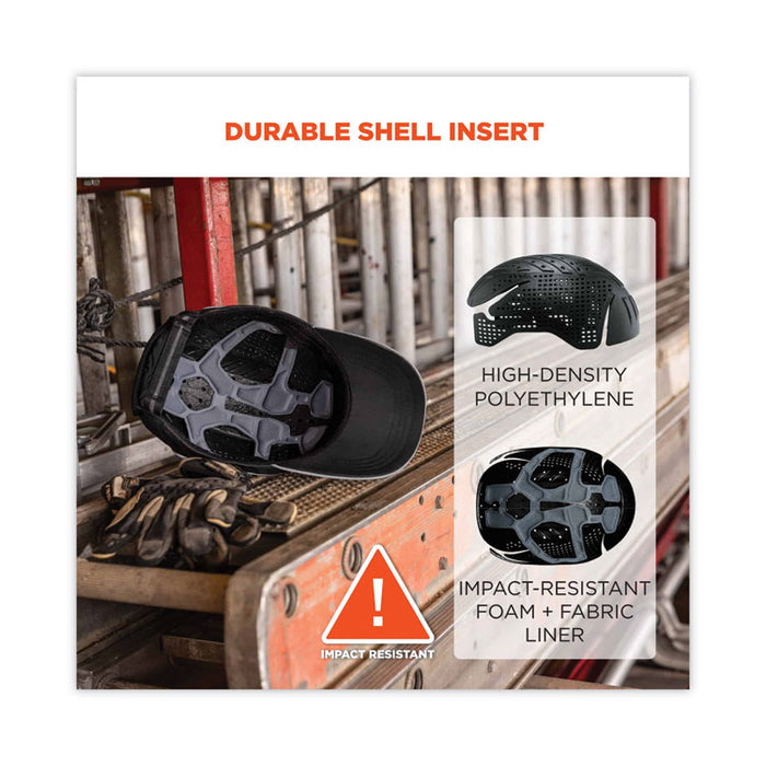 Skullerz 8955 Lightweight Bump Cap Hat, Long Front Brim, XXX-Small to Large (Up to 7.5), 0.01" Insert, Navy