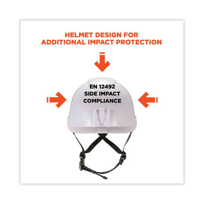 Skullerz 8974V Class E Safety Helmet with 8991 Smoke Tinted Visor Kit, 6-Point Ratchet Suspension, One Size Fits Most, White