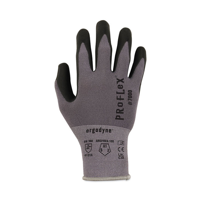 ProFlex 7000 Nitrile-Coated Gloves Microfoam Palm, EN388: 4121A, 9" Long, Large, Gray, 12 Pairs
