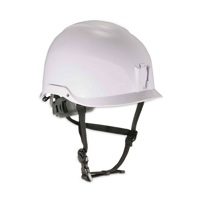 Skullerz 8974 Class E Safety Helmet, Micro Front Brim, 6-Point Standard Ratchet, One Size Fits Most (6.5 to 8), White