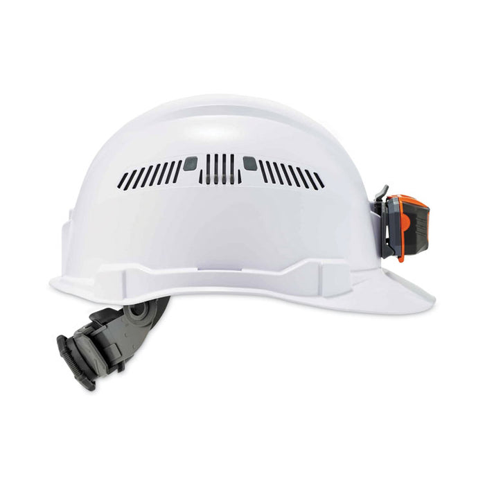 Skullerz 8972LED Class C Hard Hat Cap Style with LED Light, Vented, 4-Point Ratchet, One Size Fits Most (6.5 to 8), White