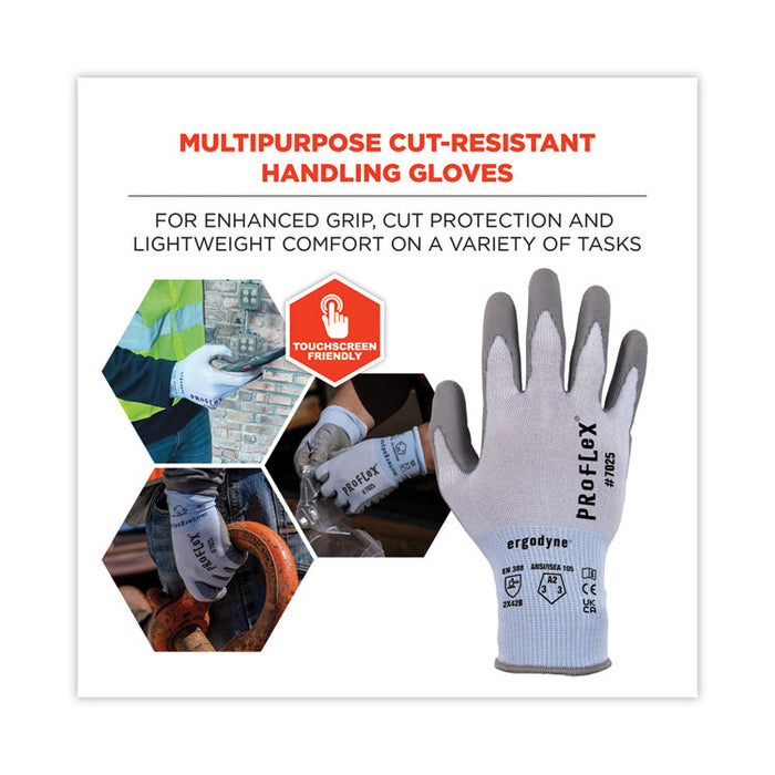 ProFlex 7025 ANSI A2 PU Coated CR Gloves, EN388: 2X42B, 9" Long, X-Large, Blue, Pair