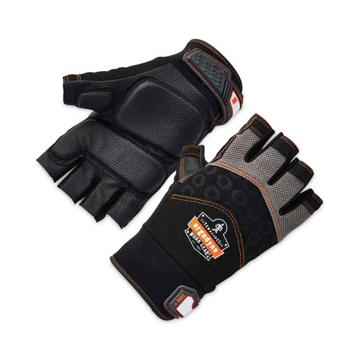 ProFlex 900 Half-Finger Impact Gloves, EN388: 1121X, Large, Black, Pair