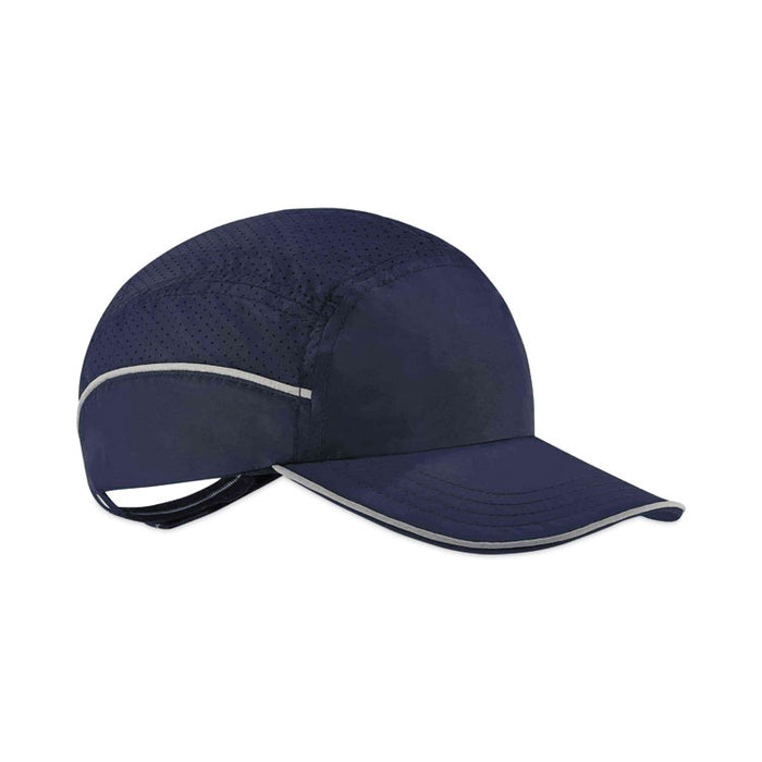 Skullerz 8955 Lightweight Bump Cap Hat, Long Front Brim, XXX-Small to Large (Up to 7.5), 0.01" Insert, Navy