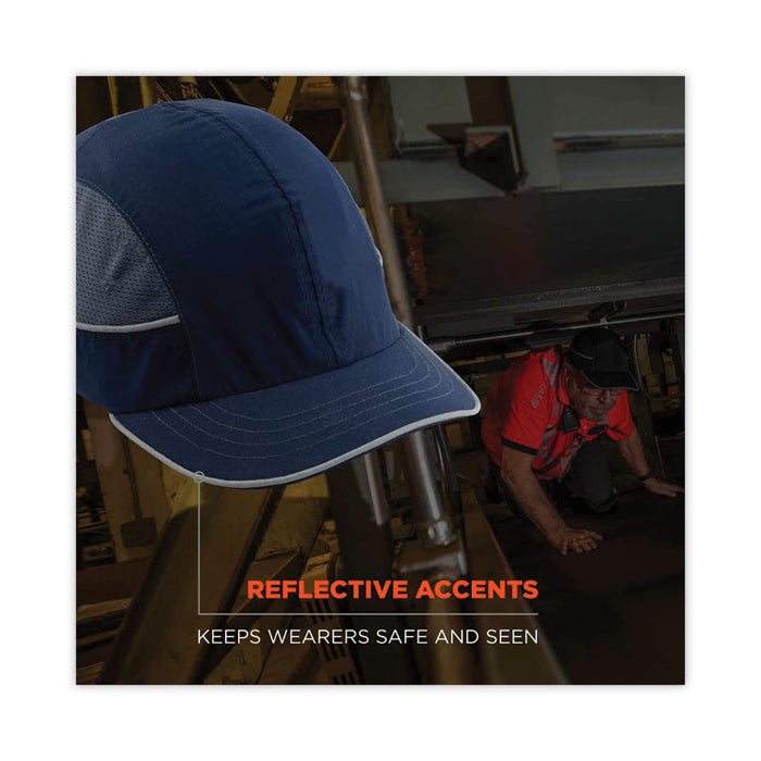 Skullerz 8950XL XL Bump Cap Hat, Short Front Brim, Large to XXX-Large (7.5 and Up), 0.01" Insert, Navy
