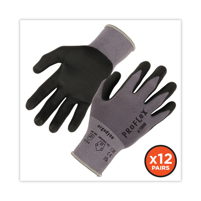 ProFlex 7000 Nitrile-Coated Gloves Microfoam Palm, EN388: 4121A, 9" Long, XX-Large, Gray, 12 Pairs