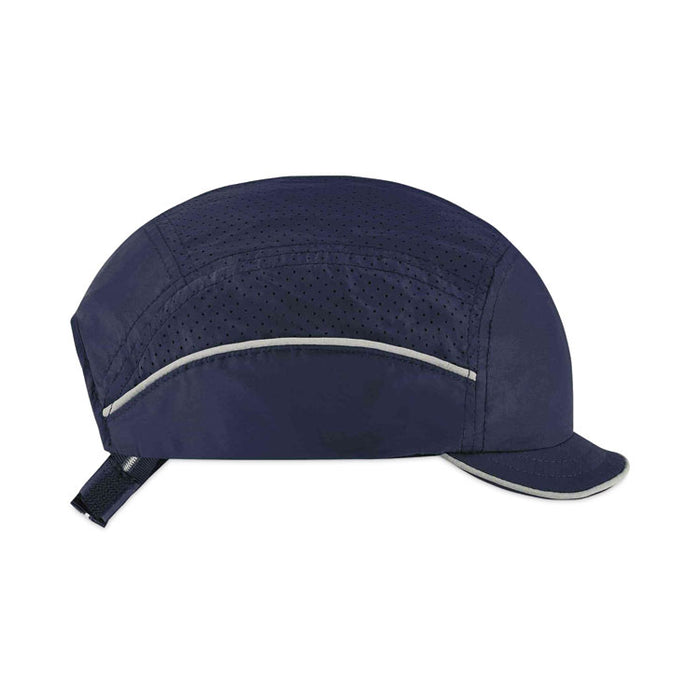 Skullerz 8955 Lightweight Bump Cap Hat, Micro Front Brim, XXX-Small to Large (Up to 7.5), 0.01" Insert, Navy