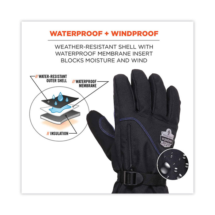ProFlex 825WP Thermal Waterproof Winter Work Gloves, Large, Black, Pair