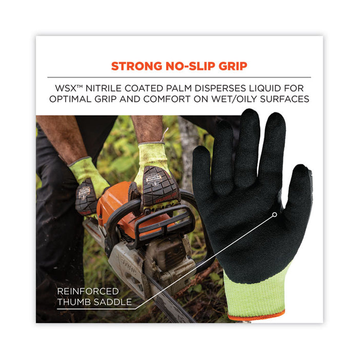 ProFlex 7141 ANSI A4 DIR Nitrile-Coated CR Gloves, EN388: 4X42DP, 9" Long, Medium, Lime, Pair