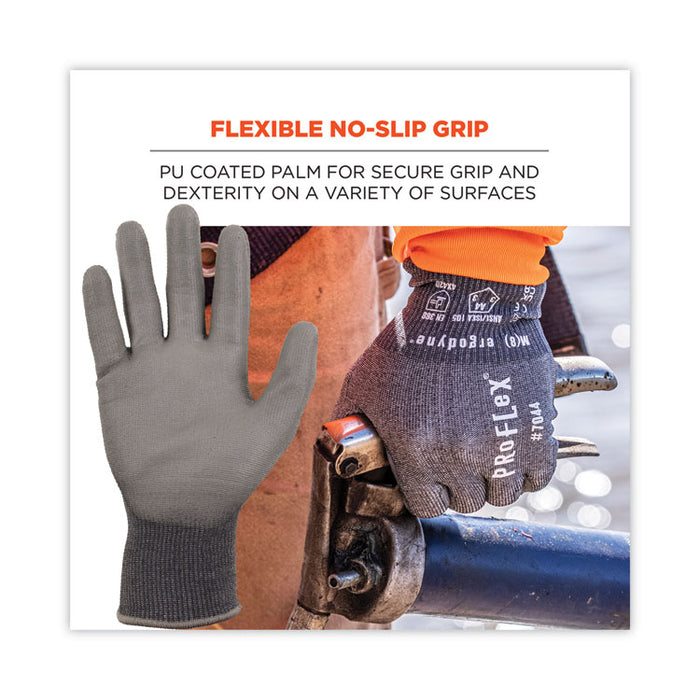 ProFlex 7044 ANSI A4 PU Coated CR Gloves, EN388: 4X42D, 9" Long, Large, Gray, Pair