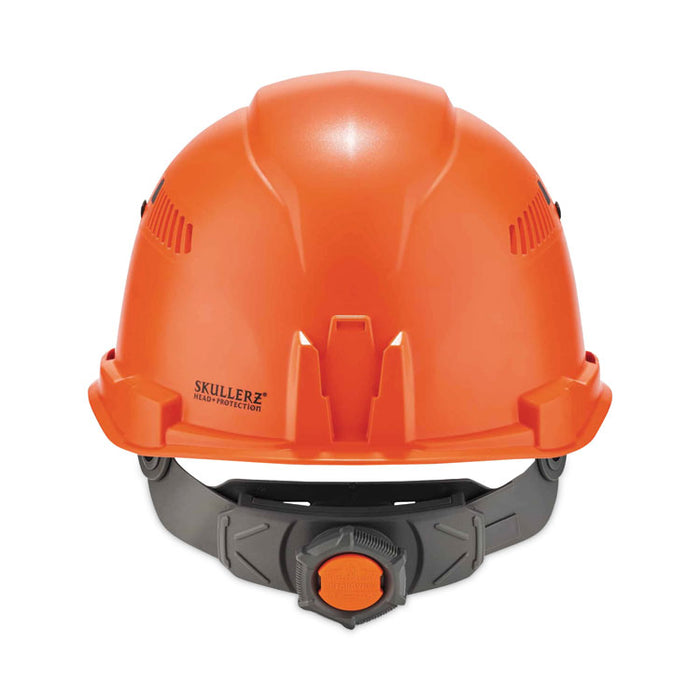 Skullerz 8972LED Class C Hard Hat Cap Style with LED Light, Vented, 4-Point Ratchet, One Size Fits Most (6.5 to 8), Orange