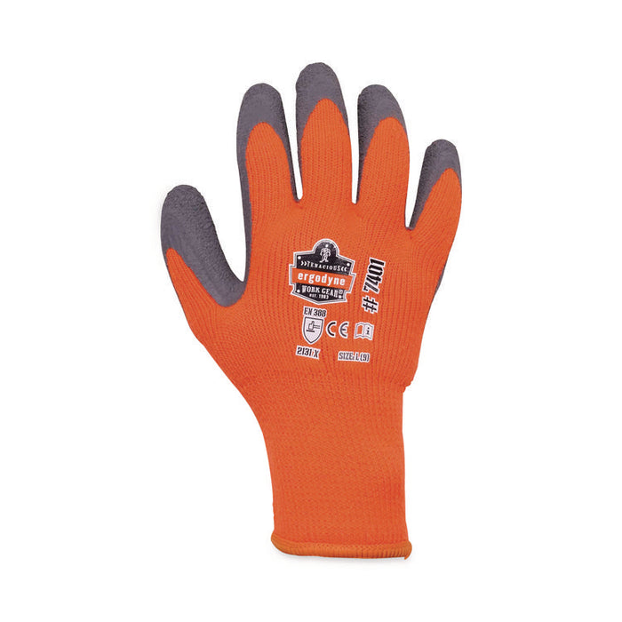 ProFlex 7401-CASE Coated Lightweight Winter Gloves, EN388: 2131X, 9" Long, X-Large, Orange, Pair