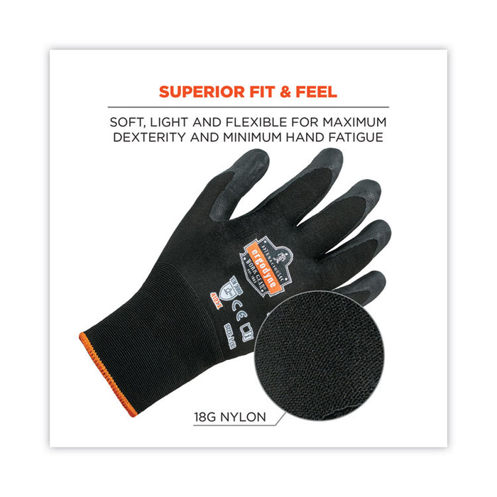 ProFlex 7001 Nitrile-Coated Gloves, EN388: 4121X, 9" Long, Large, Black, Pair