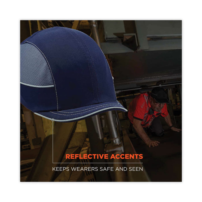 Skullerz 8950 Bump Cap, Micro Front Brim, XXX-Small to Large (Up to 7.5), 0.01" Insert, Navy