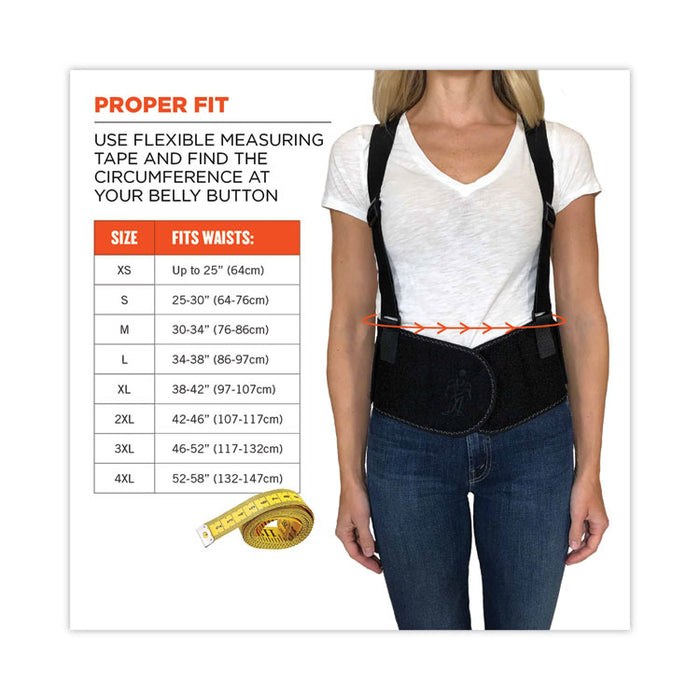 ProFlex 1600 Standard Elastic Back Support Brace, X-Large, 38" to 42" Waist, Black