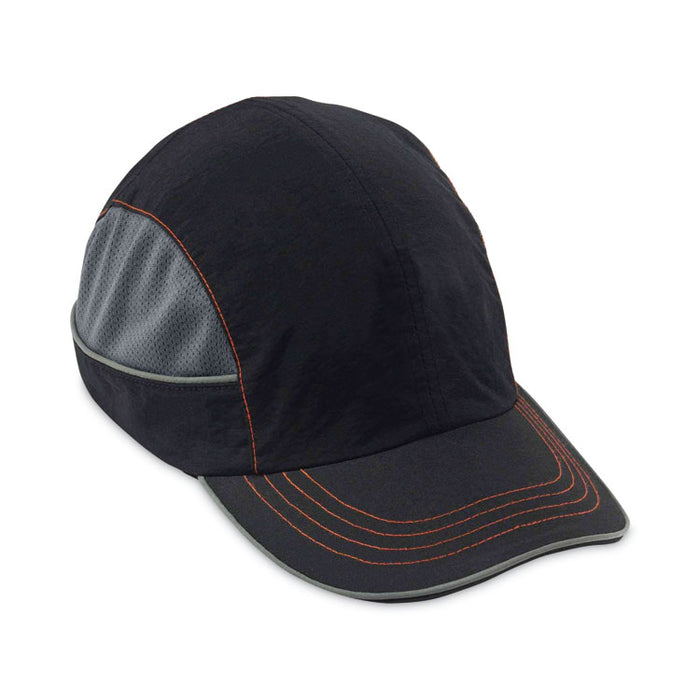 Skullerz 8950XL XL Bump Cap Hat, Long Front Brim, Large to XXX-Large (7.5 and Up), 0.01" Insert, Black