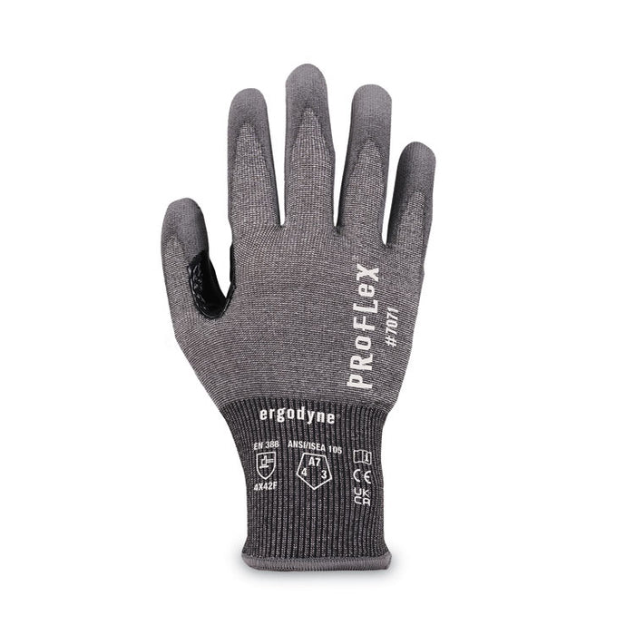 ProFlex 7071 ANSI A7 PU Coated CR Gloves, EN388: 4X42F, 9" Long, XX-Large, Gray, Pair