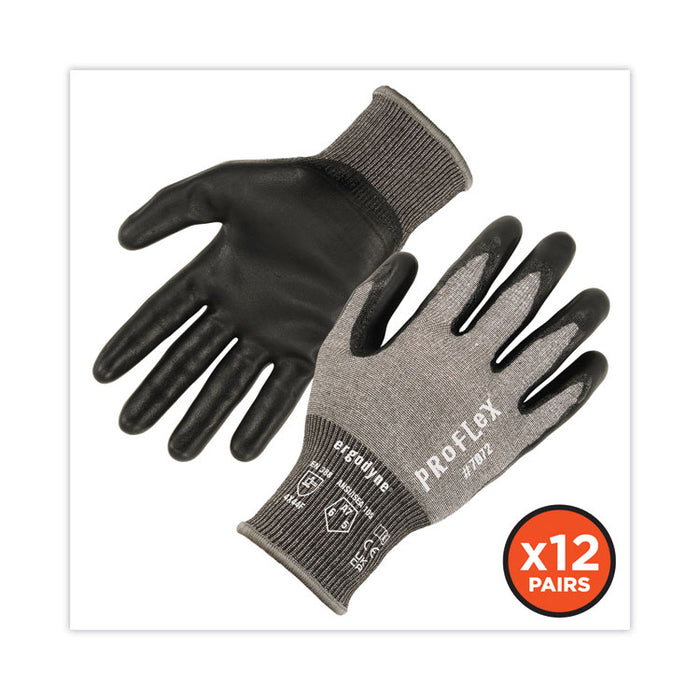 ProFlex 7072 ANSI A7 Nitrile-Coated CR Gloves, EN388: 4X44F, 9" Long, Large, Gray, 12 Pairs