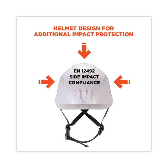 Skullerz 8975V Class C Safety Helmet with 8991 Clear Visor Kit, Vented, 6-Point Ratchet Suspension, One Size Fits Most, White