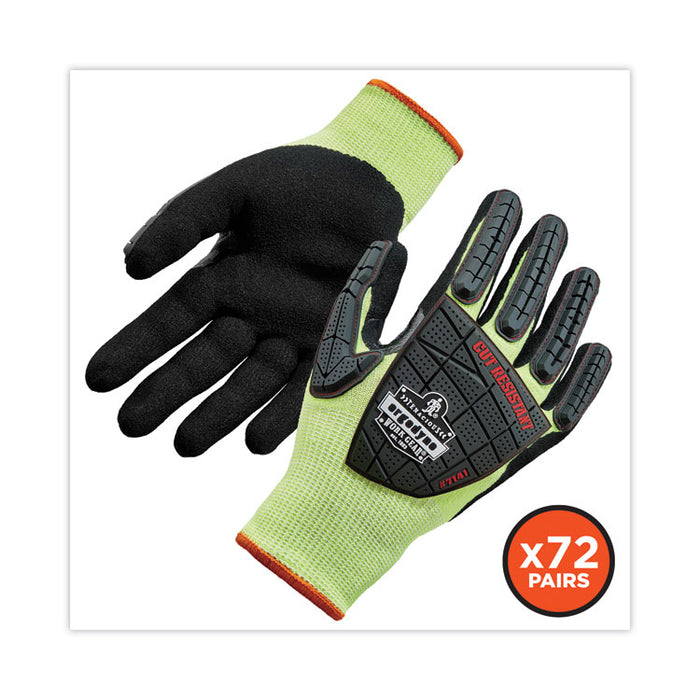 ProFlex 7141 ANSI A4 DIR Nitrile-Coated CR Gloves, EN388: 4X42DP, 9" Long, X-Large, Lime, 72 Pairs/Carton