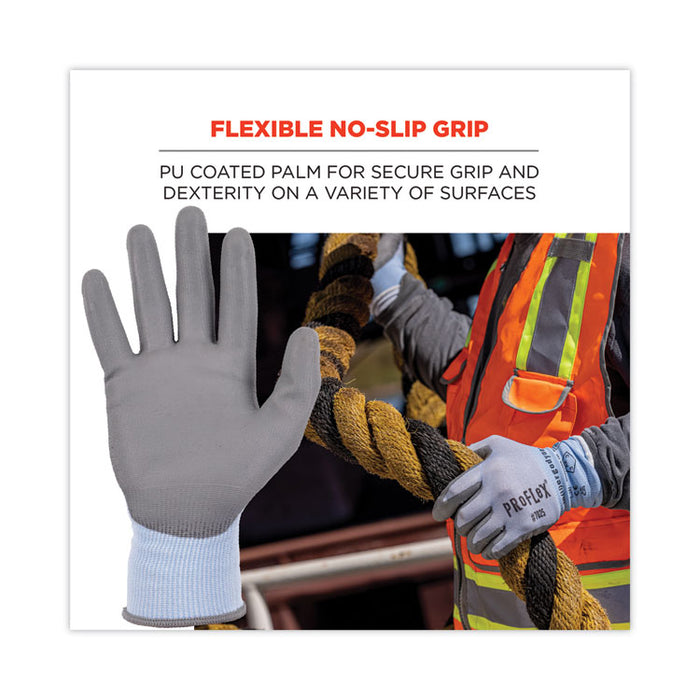 ProFlex 7025 ANSI A2 PU Coated CR Gloves, EN388: 2X42B, 9" Long, Large, Blue, Pair