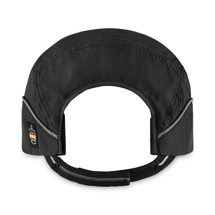 Skullerz 8955 Lightweight Bump Cap Hat, Long Front Brim, XXX-Small to Large (Up to 7.5), 0.01" Insert, Black