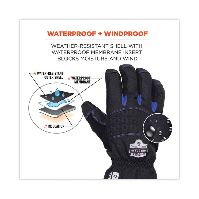 ProFlex 819WP Extreme Thermal WP Gloves, EN388: 4222B, 9" Long, Medium, Black, Pair