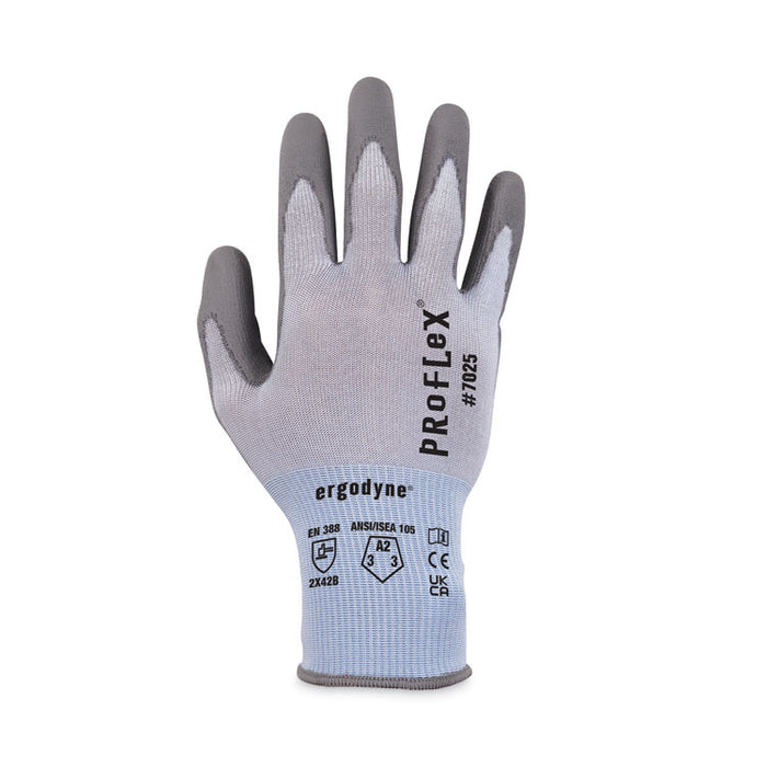 ProFlex 7025 ANSI A2 PU Coated CR Gloves, EN388: 2X42B, 9" Long, X-Large, Blue, Pair
