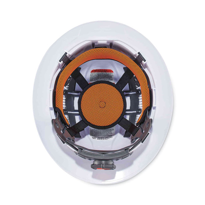 Skullerz 8973LED Class C Hard Hat Full Brim with LED Light, Vented, 4-Point Ratchet, One Size Fits Most (6.5 to 8), White
