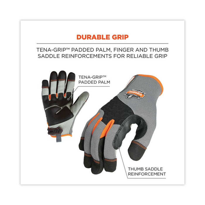 ProFlex 710 Heavy-Duty Mechanics Gloves, 9" Long, XX-Large, Gray, Pair
