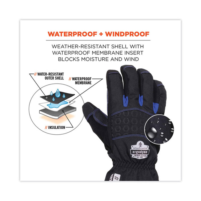 ProFlex 819WP Extreme Thermal WP Gloves, EN388: 4222B, 9" Long, Small, Black, Pair