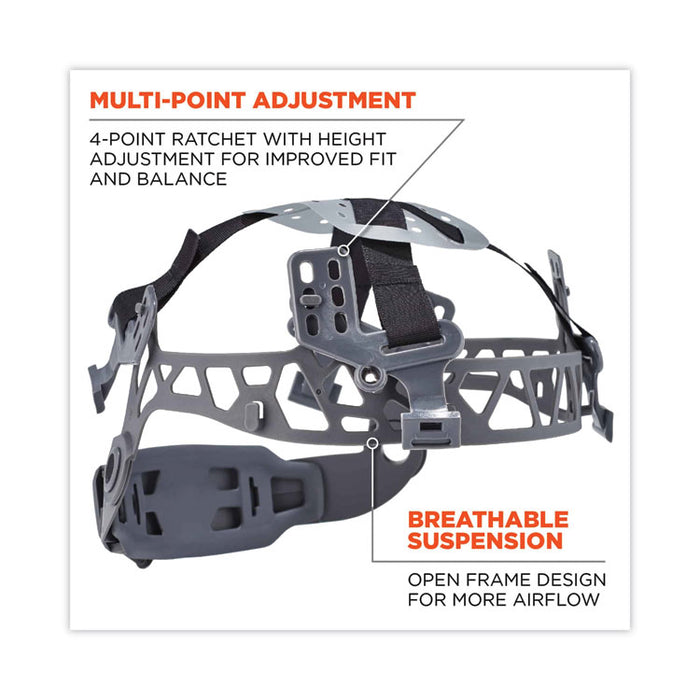 Skullerz 8971 Class E Hard Hat Full Brim, 4-Point Ratchet Suspension, One Size Fits Most (6.5 to 8), White