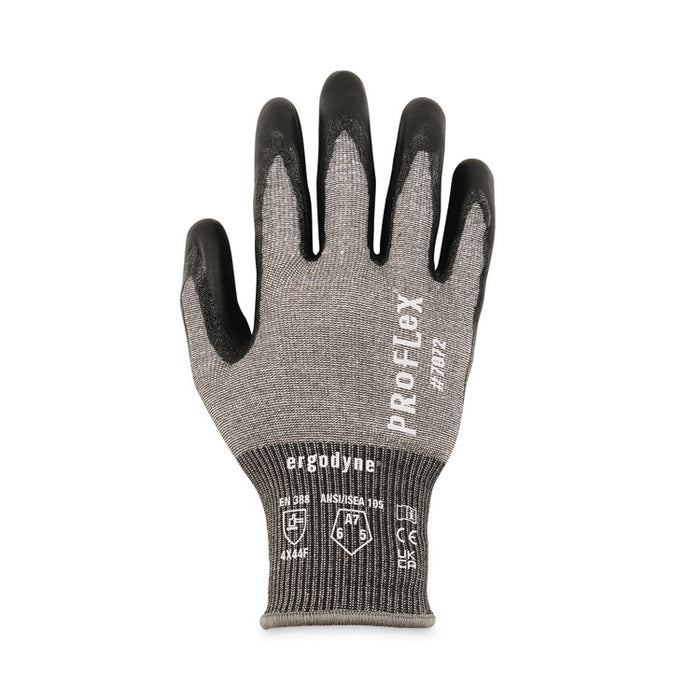 ProFlex 7072 ANSI A7 Nitrile-Coated CR Gloves, EN388: 4X44F, 9" Long, XX-Large, Gray, 12 Pairs