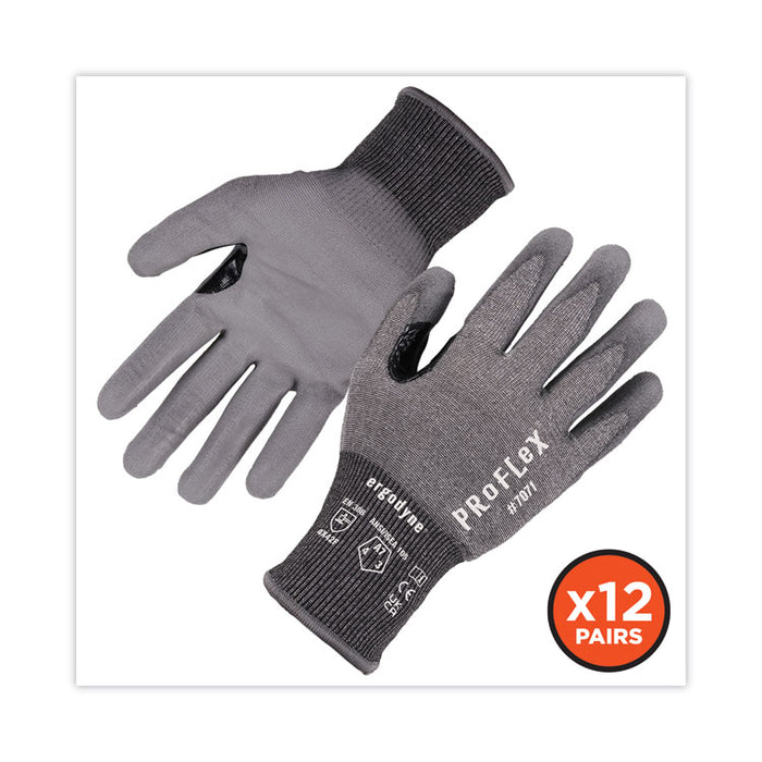 ProFlex 7071 ANSI A7 PU Coated CR Gloves, EN388: 4X42F, 9" Long, Small, Gray, 12 Pairs