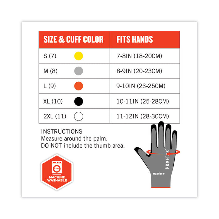 ProFlex 7072 ANSI A7 Nitrile-Coated CR Gloves, EN388: 4X44F, 9" Long, Medium, Gray, Pair
