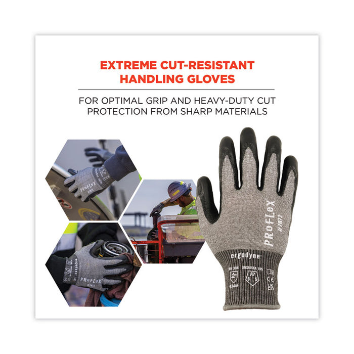 ProFlex 7072 ANSI A7 Nitrile-Coated CR Gloves, EN388: 4X44F, 9" Long, X-Large, Gray, 12 Pairs