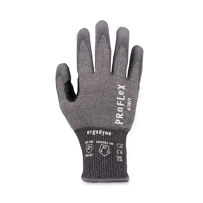 ProFlex 7071 ANSI A7 PU Coated CR Gloves, EN388: 4X42F, 9" Long, Medium, Gray, Pair