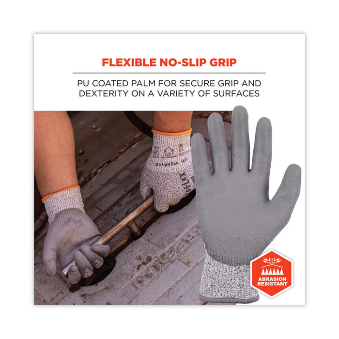 ProFlex 7030 ANSI A3 PU Coated CR Gloves, EN388: 4X42C, 9" Long, Small, Gray, 12 Pairs