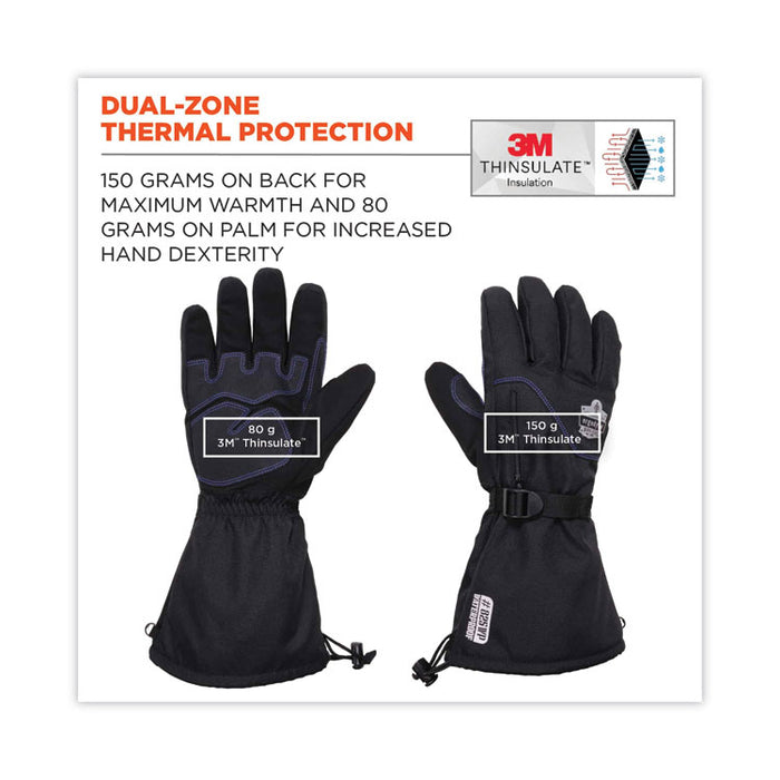 ProFlex 825WP Thermal Waterproof Winter Work Gloves, Large, Black, Pair