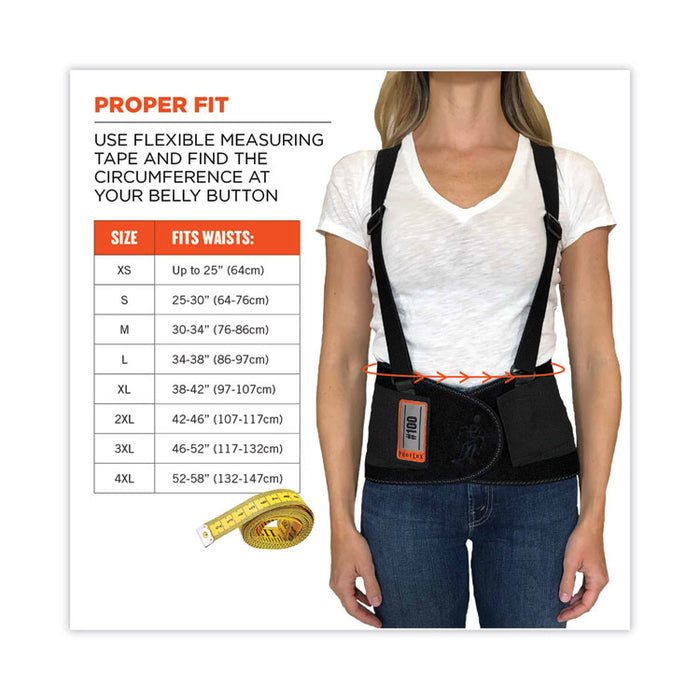 ProFlex 100 Economy Spandex Back Support Brace, Small, 25" to 30" Waist, Black