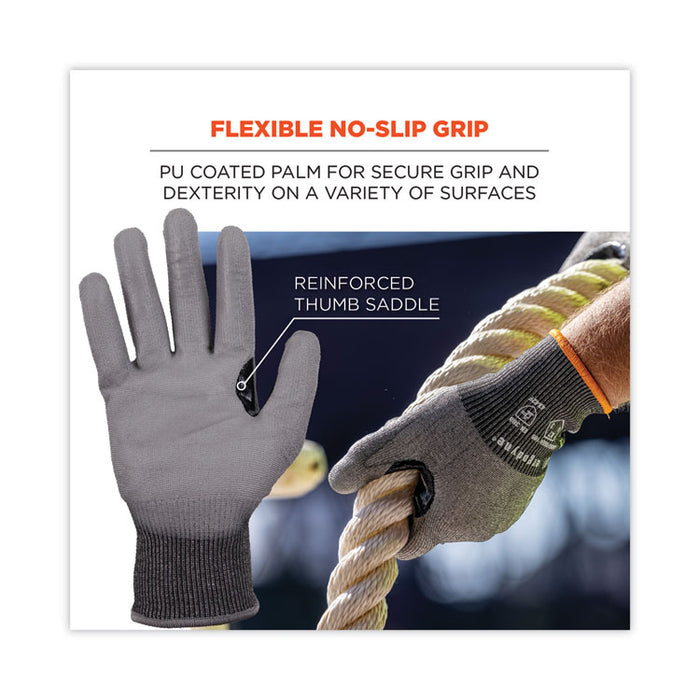 ProFlex 7071 ANSI A7 PU Coated CR Gloves, EN388: 4X42F, 9" Long, Medium, Gray, 12 Pairs